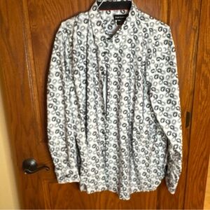 Paul Fredrick Black and White Swirl Shirt